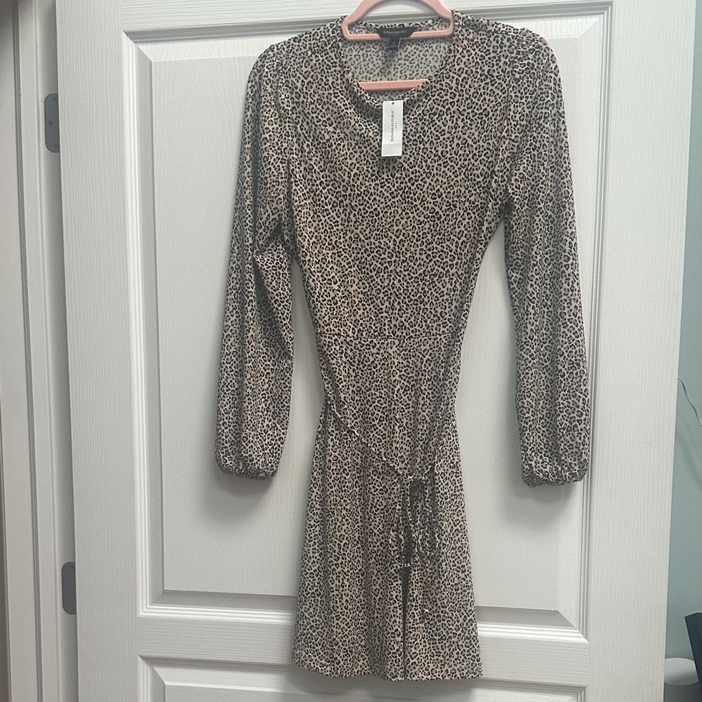 Banana Republic Leopard Print Long Sleeve Dress